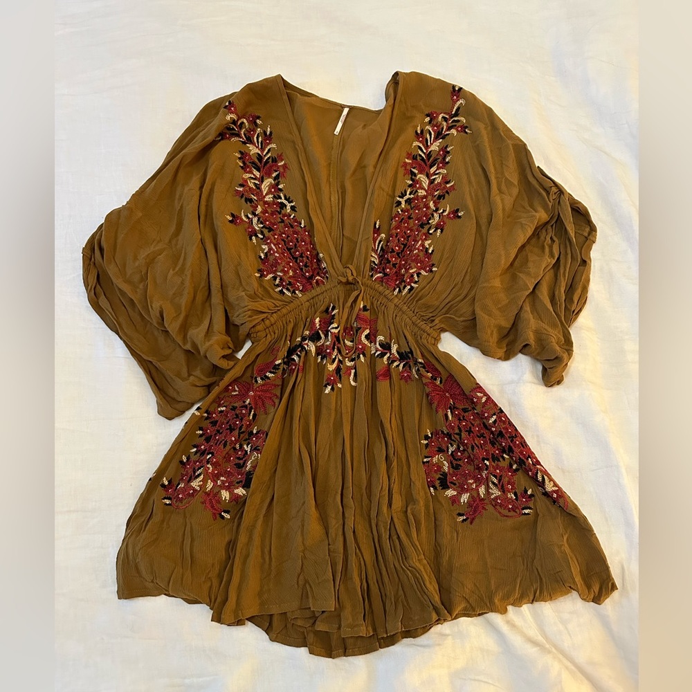 Free people boho style mustard dress